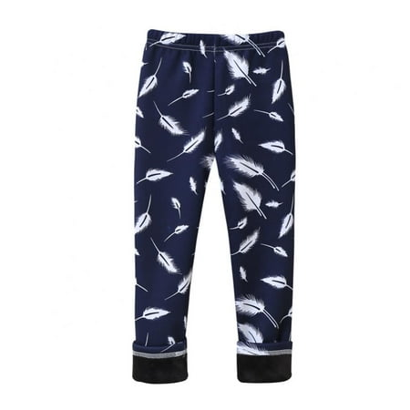

Esho 1/2 Pack Girls Winter Warm Thicken Fleece Leggings Kids Printed Tights Long Pants 2-10Y