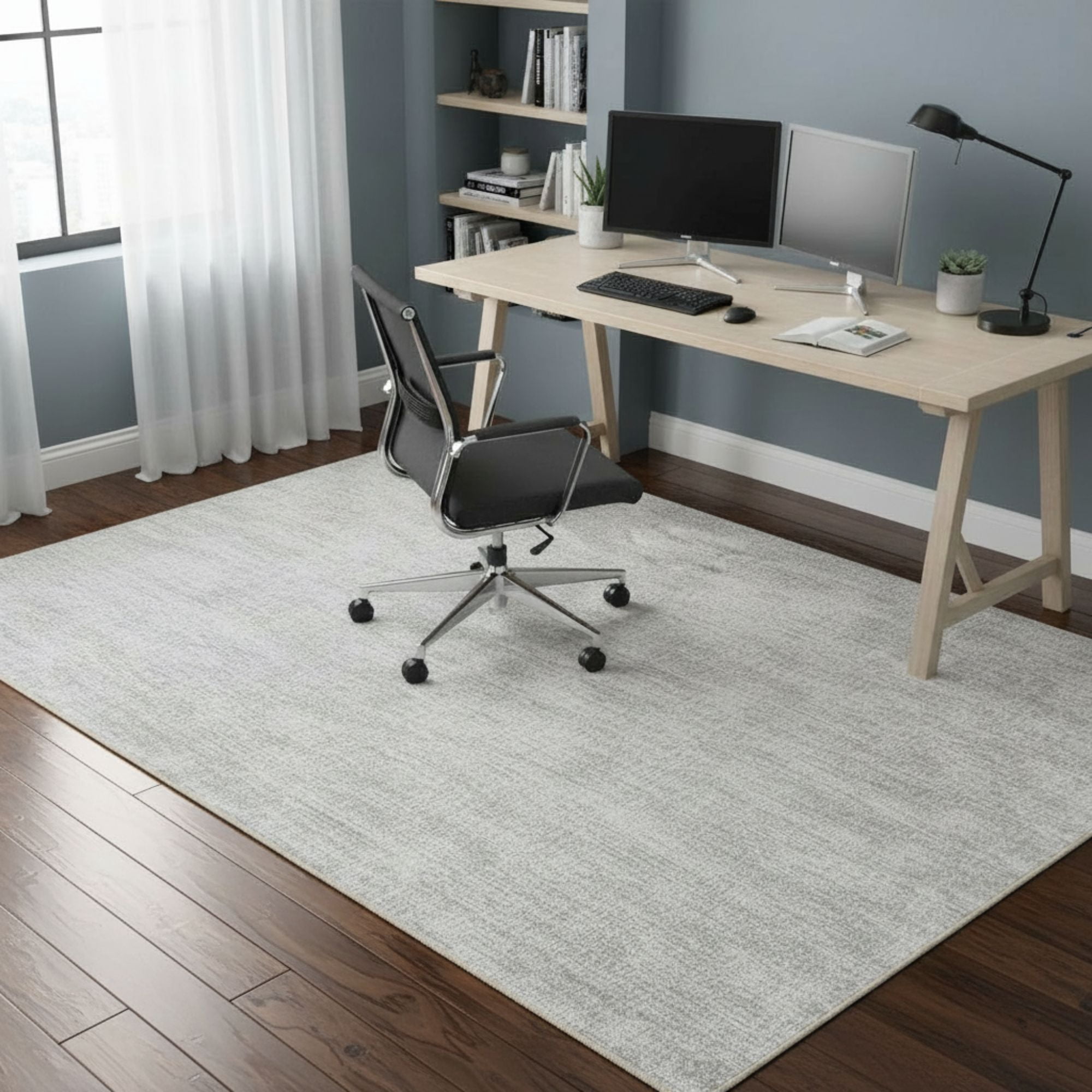 Ottomanson Non-Slip Extra Large Area Rug 7'10" x 25' Low Pile Living Room Carpet, Solid Beige