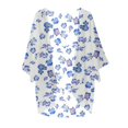 thumbnail image 4 of Ruyang Women's Casual Lightweight Open Front Cardigans Floral Print Puff Sleeve Kimono Cardigan Loose Cover Up Casual Blouse Tops, 4 of 4