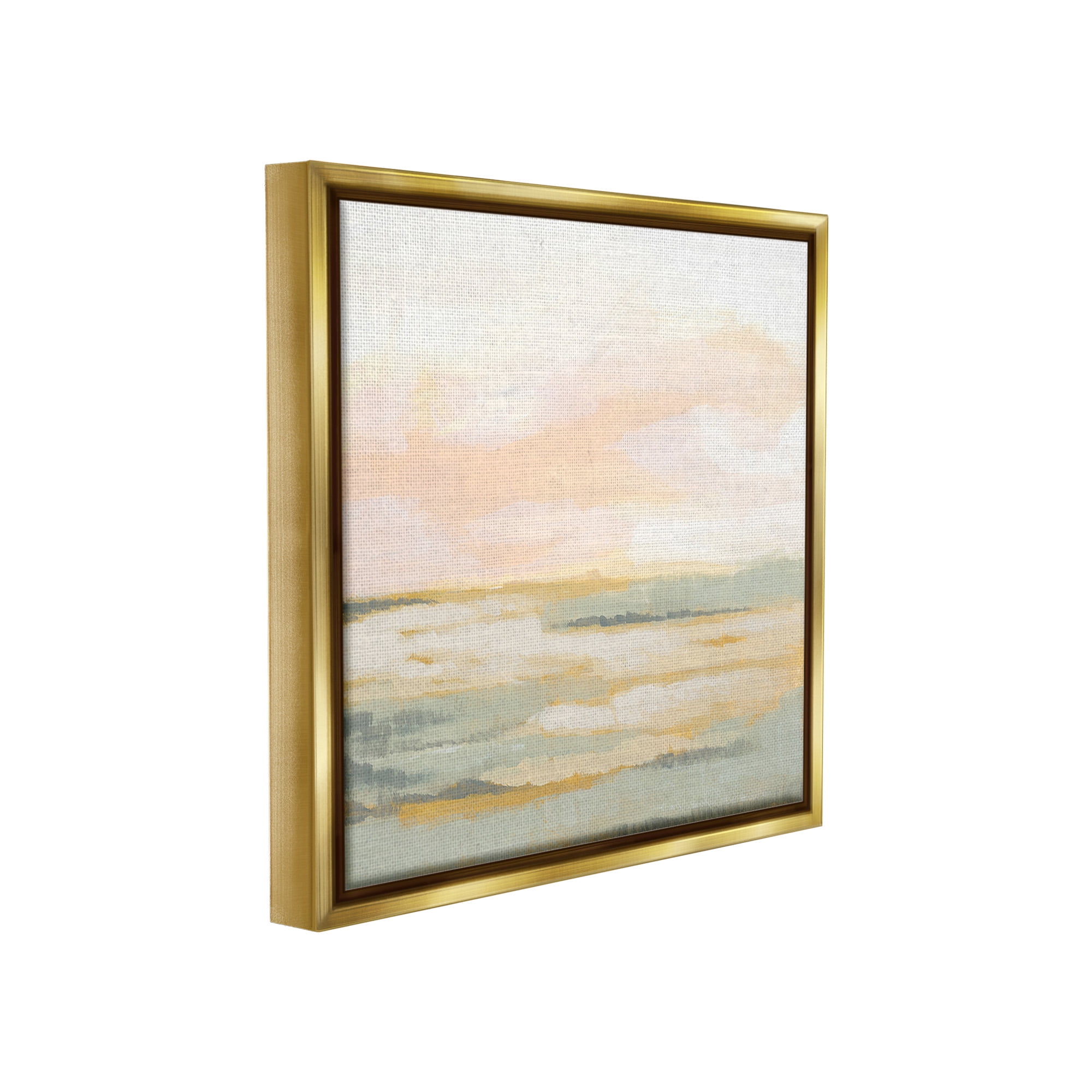 Stupell Industries Pastel Clouds Landscape Abstract Painting Gold Floater Framed Canvas Art Print Wall Art, 25 x 25