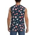 thumbnail image 4 of Lsque Cherry Blossoms Print Men's Cotton Blend Sleeveless Muscle Shirts (S-3XL)- Moisture Wicking, Odor Protection, UPF 30+,3X-Large, 4 of 8