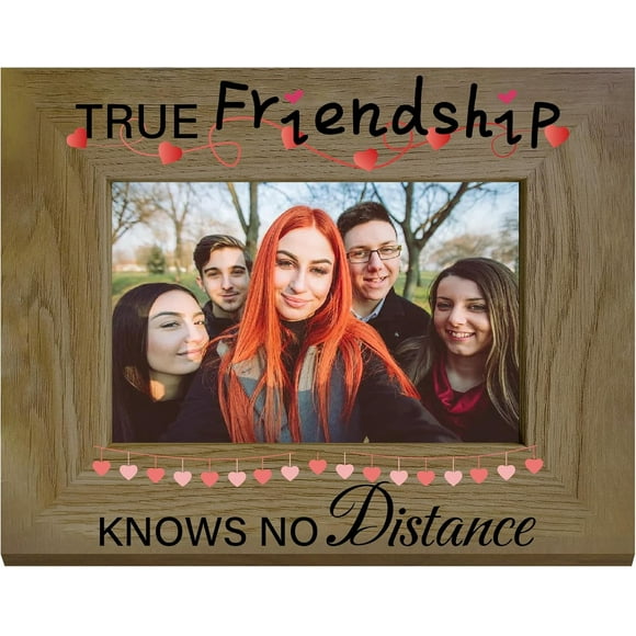 Wooden Photo Frame 4 x 6 Standing Wall Mounted Vintage Desktop Wall Decor Picture Frames with Adjustable Kickstand Photos Portrait Display for Graduation Farewell Keepsake Friendship Gifts