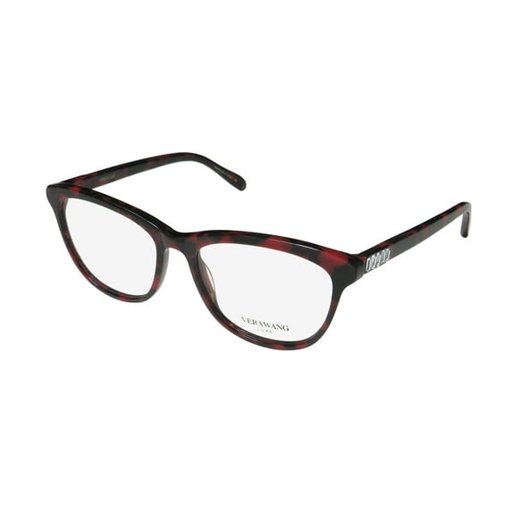 NEW VERA WANG LUXE FRIGG WOMENS/LADIES CAT EYE FULL-RIM BERRY TORTOISE FRAME DEMO LENSES 53-16-138 EYEGLASSES/GLASSES