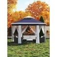 thumbnail image 6 of Garvee 13x13 ft Pop Up Gazebo Screen Tent, with Mosquito Netting, Blue, 6 of 7