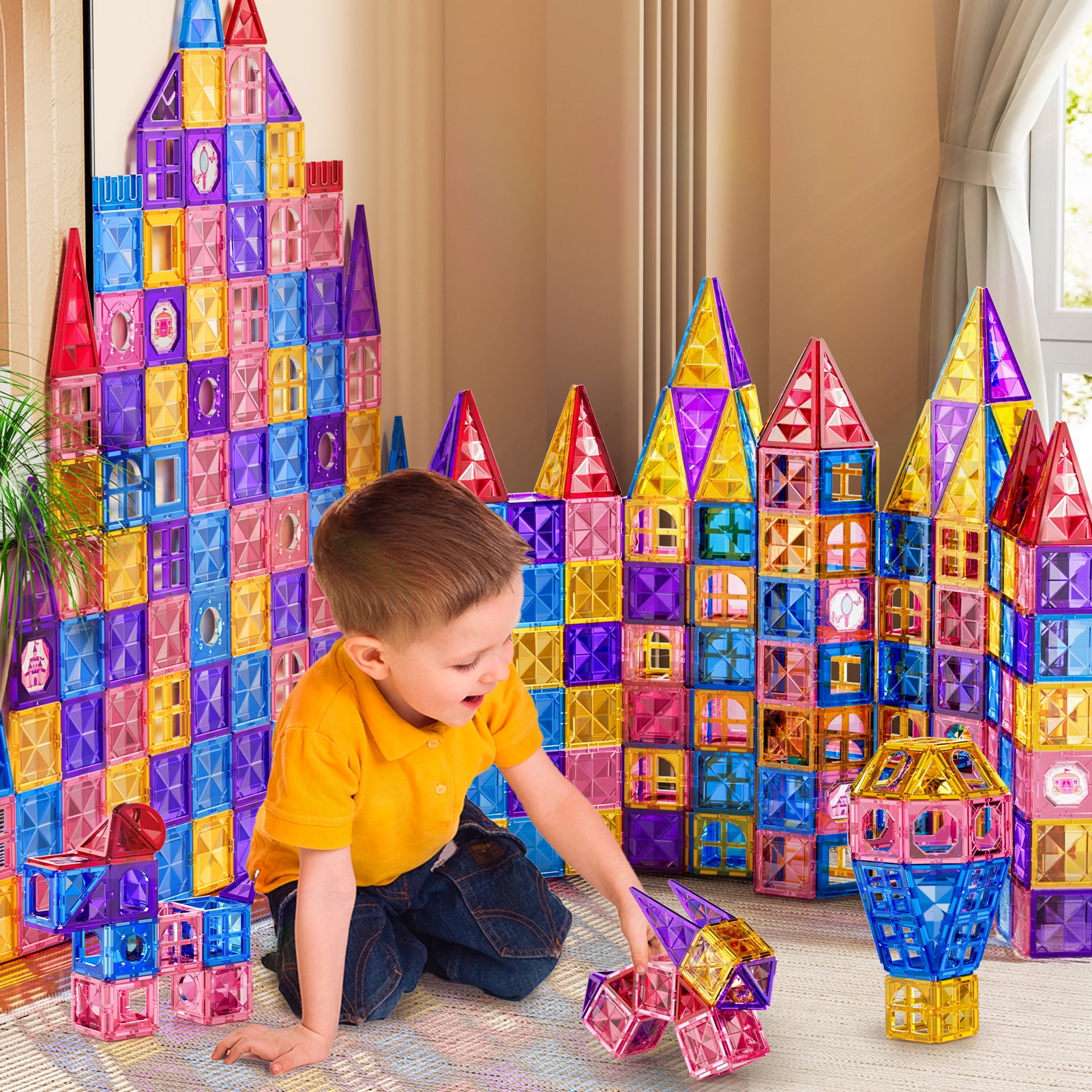 Garbo Star 97 Pcs Magnetic Building Set for Kids Ages 3-8, Magnetic Toys for Ages 4-8, Kids Building Toys Gifts for 3-8 Years Old Girls