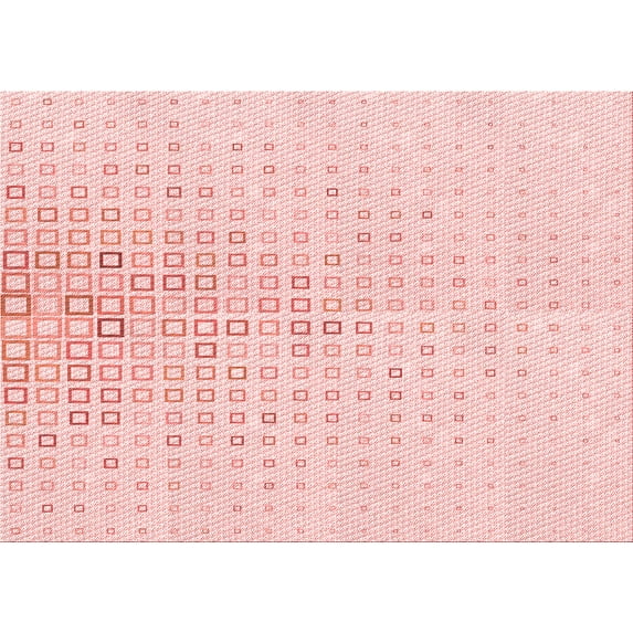 Ahgly Company Machine Washable Indoor Rectangle Transitional Pink Bubble Gum Pink Area Rugs, 2' x 4'