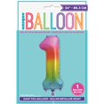 thumbnail image 2 of Unique Industries 34" Rainbow Birthday Balloon, 2 of 5