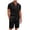 Black, variant on COOFANDY Men's 2 Pieces Casual Beach Outfits Short Sleeve Button Down Shirts Summer Short Set
