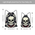 thumbnail image 4 of XMXT Unisex Drawstring Backpack for Women Men, Skulls Decor Background Waterproof Gym Bag String Bags for Shopping Sport Travel, s, 4 of 8