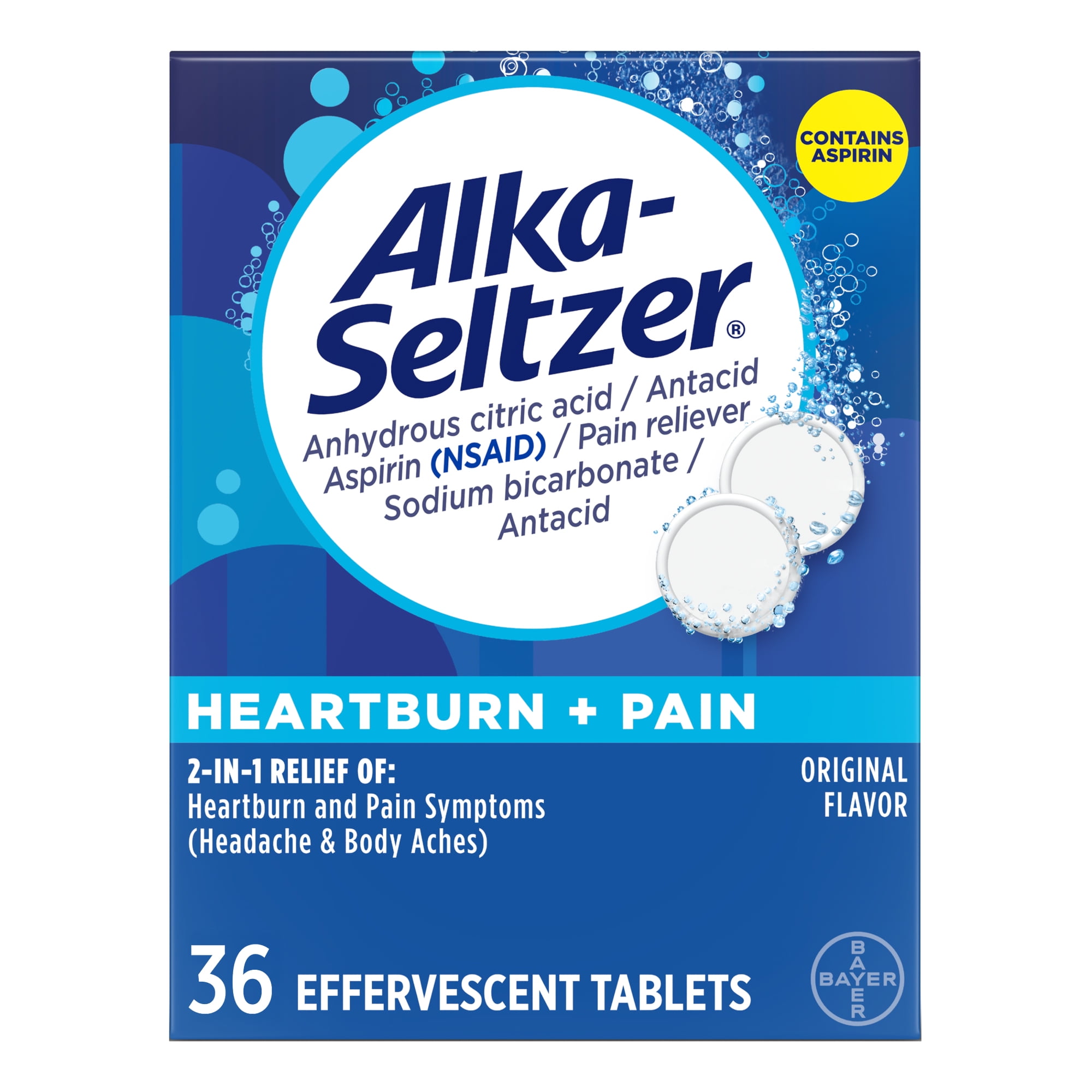 Alka-Seltzer Original Pain Relief Effervescent, 24ct