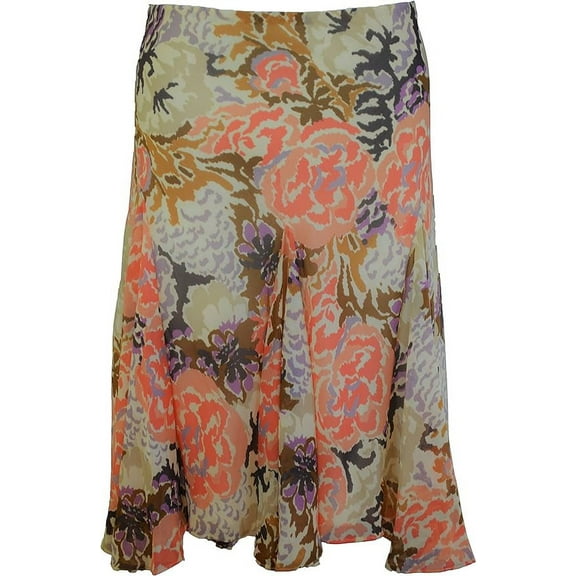 Lauren Ralph Lauren Plus Size Floral Print Georgette Skirt MULTI Size 2X