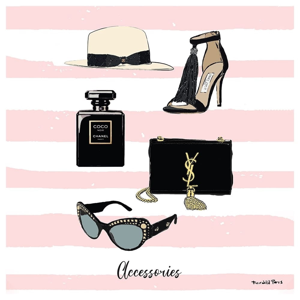STYLISH FASHION GLAM ACCESSORIES - 14"x14" Canvas Artwork 14 x 14