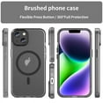 thumbnail image 3 of For iPhone 15 MagSafe Frosted Translucent TPU + PC Full Coverage Phone Case,Black,For iPhone 15, 3 of 16