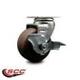thumbnail image 2 of 4 Inch High Temp Glass Filled Nylon Swivel Caster with Roller Bearing and Brake, 2 of 2