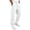 09#White, variant on Men's Straight Leg Pants, Solid Color Drawstring Elastic Waist Loose Fit Fall Casual Trousers with Pockets Beige L