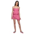 thumbnail image 1 of Moomaya Solid Spaghetti Strap 2 Piece Set Nightdress Drawstring Waist Nightwear, 1 of 6