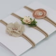 thumbnail image 3 of 6pcs / set Diadema para recién nacidos para niños Diadema de nailon suave y delgada Diadema de gasa de satén para niña de flores (beige y caqui), 3 of 4