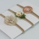 thumbnail image 3 of 6pcs / set Diadema para recién nacidos para niños Diadema de nailon suave y delgada Diadema de gasa de satén para niña de flores (beige y caqui), 3 of 4