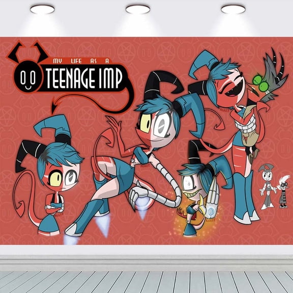 My Life as a Teenage Robot Backdrop Banner Party Supplies Poster Movie Theme Background for Photography Birthday Decorations