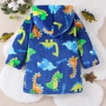 thumbnail image 6 of mgoYE Kids Little Boys Girls Cartoon Hooded Bathrobe Toddler Robe Pajamas Sleepwear(Blue,1-2 Years), 6 of 9