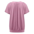 thumbnail image 5 of TODOZO T Shirts for Women Loose Fit Casual Lightweight Soft Basic Tees Summer Tops for Women 2025 Women's Casual Summer T Shirts Short Sleeve V Neck Tops Tshirts Pink L, 5 of 6