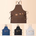 thumbnail image 2 of ENJOYW Fadeless Kitchen Apron Comfortable Canvas Woodworking Cooking Apron for Dishwashing Apron, 2 of 7