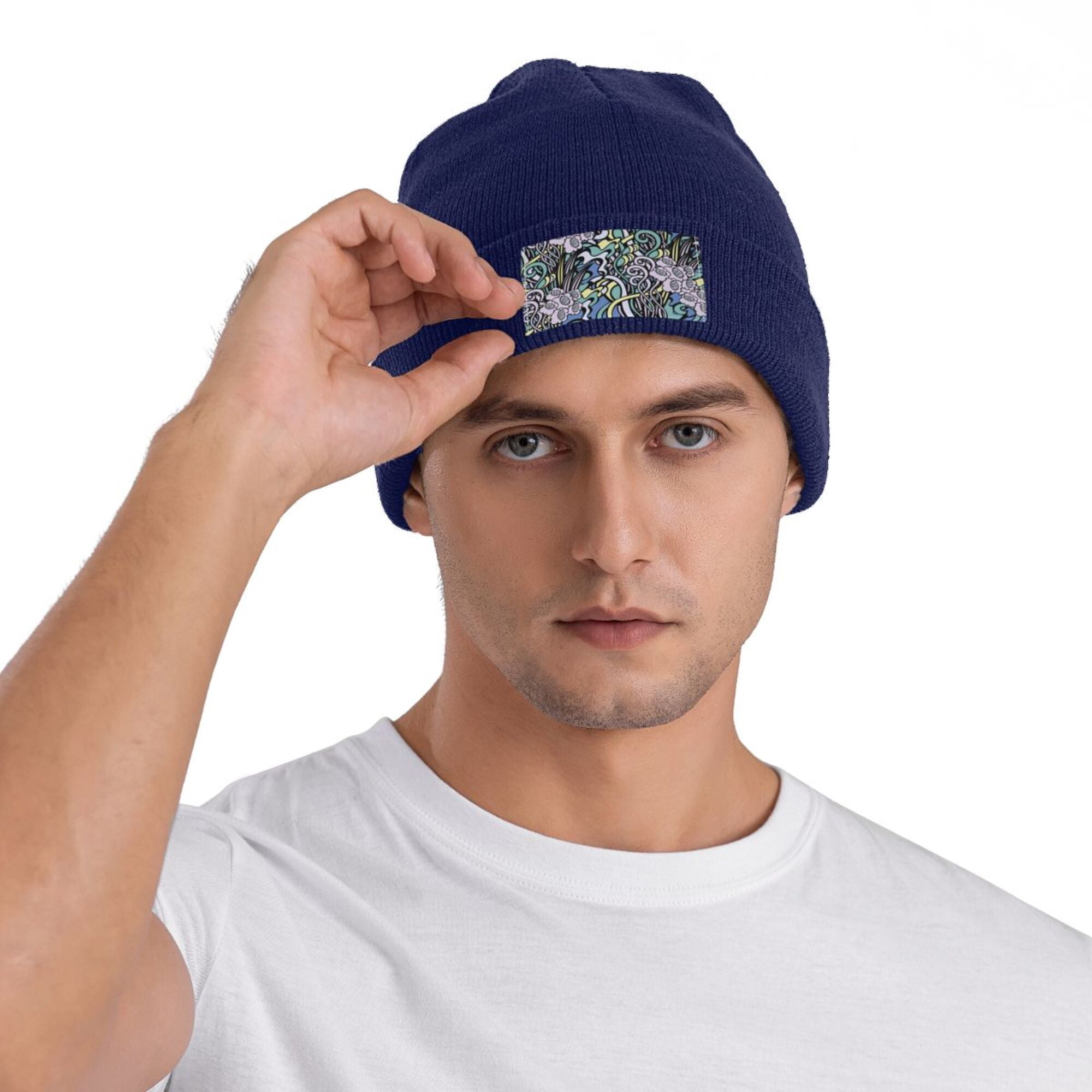 ZICANCN Colorful Floral Abstract Leaves Knit Beanie Hat, Winter