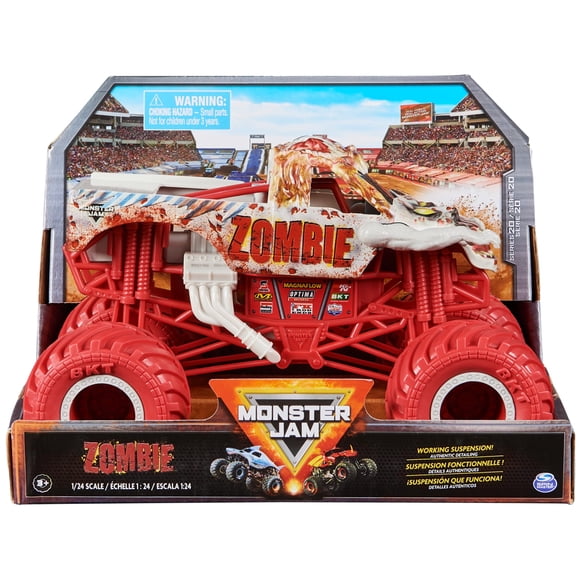 Vehículo fundido a presión de coleccionista Monster Jam Zombie a escala 1:24