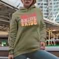 thumbnail image 2 of Bride, Wedding, Fiancee or Bridal Shower Themed, Groovy Retro Wavy Text Merch Gift, Sand Hooded Sweatshirt or Hoodie, Large, 2 of 5