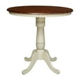 thumbnail image 3 of 36'' Round Solid Wood Pedestal Dining Table in Antiqued Almond/Espresso by International Concepts, 3 of 48