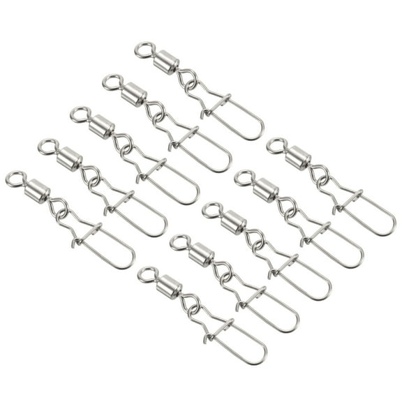 Uxcell 72LBS Stainless Steel Fishing Rolling Swivel with Coastlock Snap, Black 60 Pack