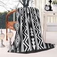 thumbnail image 2 of Black and White Geometric Boho Pattern Blanket,Comfortable Soft Lamb Wool Throw Blanket,All Season,Warm Lightweight Blankets for Sofa Bed Couch Living Room Chair,60"x80", 2 of 4