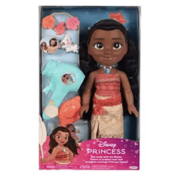 Disney Princess Get Ready with Me Large Doll and Hair Play Set - Moana