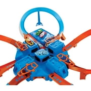 Hot Wheels® Track Set with 1:64 Scale Toy Car, Criss-Cross Crash Track with Motorized Booster