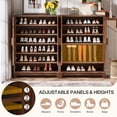 thumbnail image 5 of Fnova 6-Tier 24 Pairs Shoe Cabinet with Doors, Freestanding Shoe Storage Organizer with Adjustable Shelves, Wooden Entryway Shoe Rack for Hallway/Living Room, Rustic Brown, 5 of 9