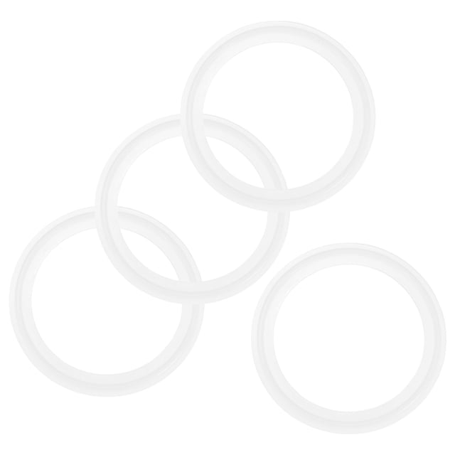 Uxcell 4-Pack Junta de Anillos O de Silicona 2.4 in/60.2mm Junta de Sello Anillos O para OD 3.1 in/77.5mm Ferrule de Soldadura Sanitaria Blanca