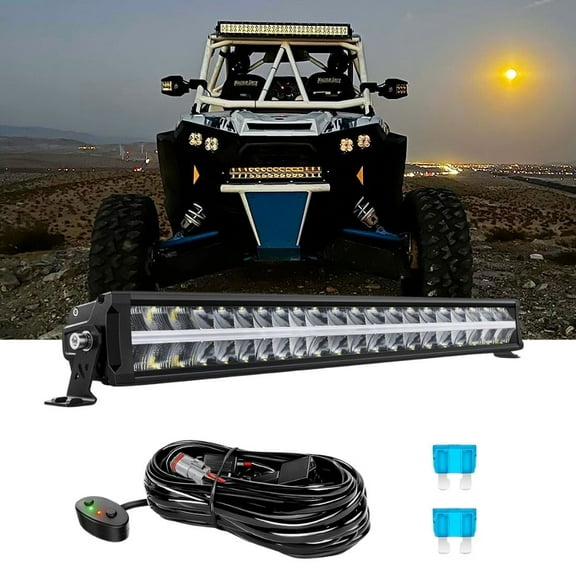 Nilight 30inch Led Light Bar DRL 240W 24800LM Anti-Glare Flood Spot Offroad Led Driving Light IP68 w/ 12AWG DT Connector Wiring Harness for Pickup Truck SUV ATV UTV Boat 4x4 Jeep