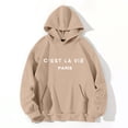 thumbnail image 2 of MSJUHEG Womens Hoodies Hoodie Women'S Letter Printed Hooded Pocket Sweater With Drawstring Sweatshirt For Women Khaki L, 2 of 4