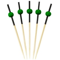 BambooMN Ball End Picks for Appetizers Cocktail Skewers Fruit Garnish Charcuterie Sandwich Cater Events Parties Restaurants - 2.75" Dark Green - 1,000 Pieces