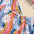 thumbnail image 5 of Futezty Girls Summer Outfits, 4th of July Baby Girl Outfits Toddler Girl Summer 2PCS Outfits Sleeveless Suspender Floral Top Yellow Shorts Set, 5 of 7