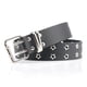 thumbnail image 1 of Cinturón de cuero de PU con doble ojal para mujeres/hombres Punk metal Jean cinturón ancho 1,5 pulgadas, 1 of 6