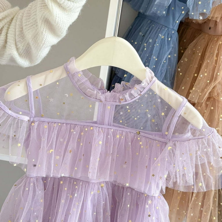Whouriu Big Girls' Dress Star Moon Sequin Ruffle Sleeve Princess Dress Holiday Dance Tiered Party Tulle Dresses Purple,Sized 8-9, Girl's, Size: 8-9 Whouriu Big Girls' Dress Star Moon Sequin Ruffle Sleeve Princess Dress Holiday Dance Tiered Party Tulle Dresses Purple,Sized 8-9, Girl's, Size: 8-9