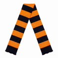 thumbnail image 3 of COUVER Unisex Knit Winter Rugby Striped Scarf Orange and Black 1 Pack, 3 of 7