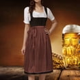thumbnail image 2 of Xijirk Women's Dirndl Dress Traditional Bavarian Short Sleeve Dot Vertical Line Midi Apron Costume for Oktoberfest Cosplay Theme Party,M, 2 of 8