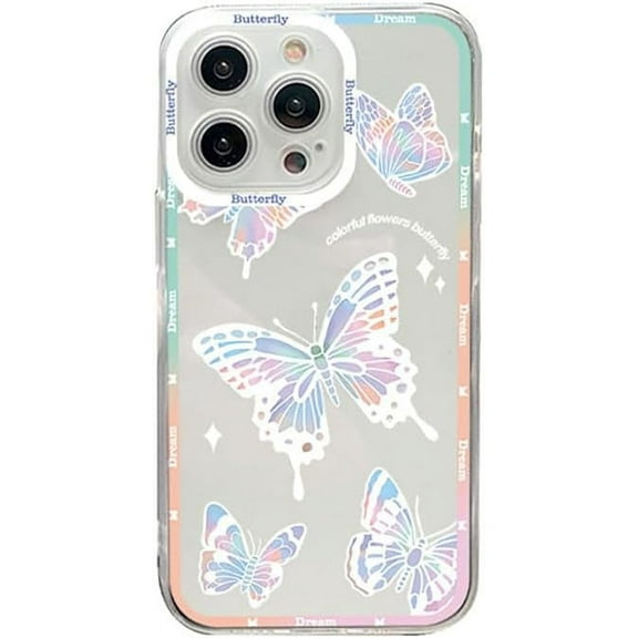 Beautiful Colorful Butterfly Clear Soft Phone Case Compatible with iPhone Case (Clear,iPhone 11 Pro Max)