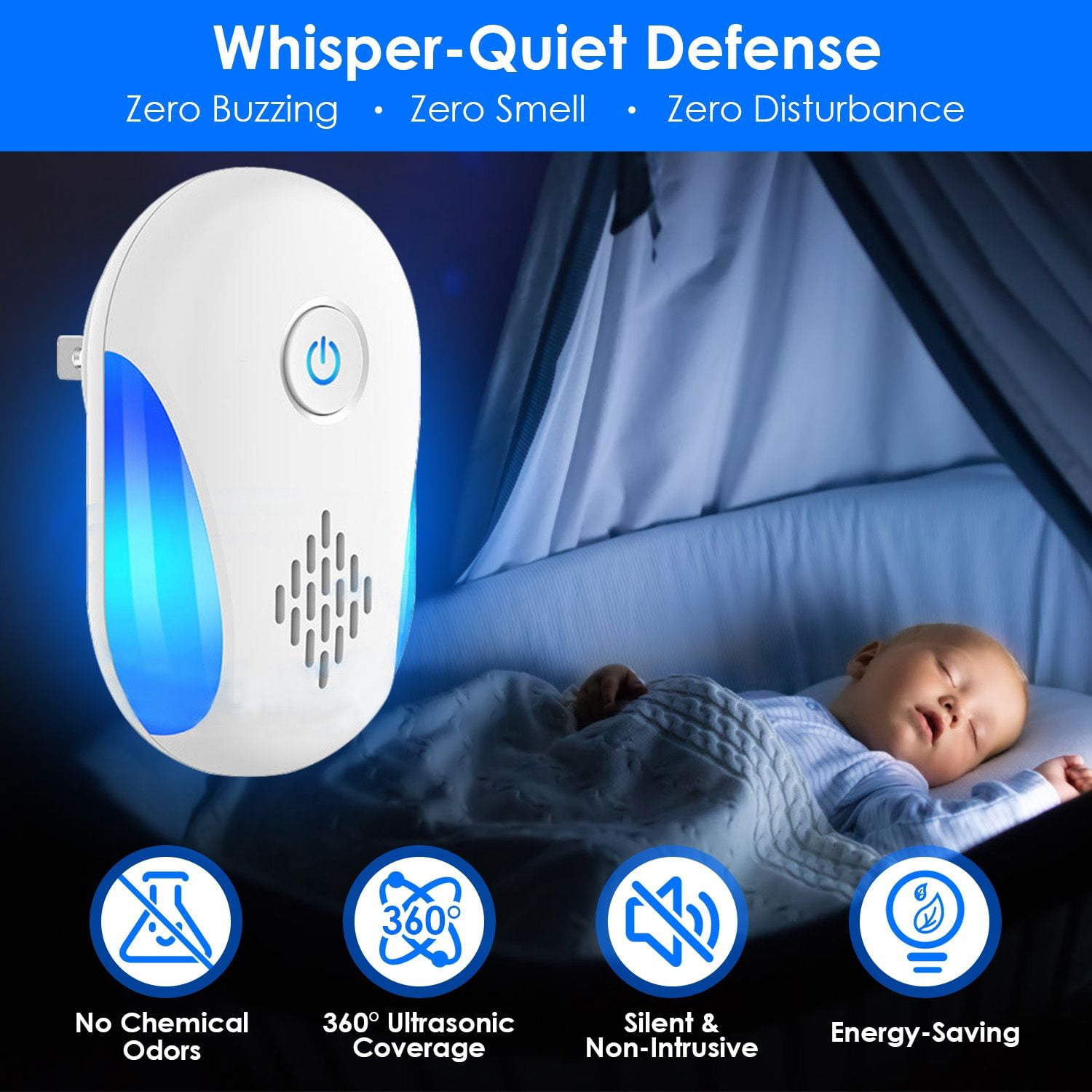 6 Pack Ultrasonic Pest Repeller, Wide Coverage Dual-Frequency Pest Control for Home Apartment Hotel Office