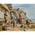 thumbnail image 3 of Gustav Bauernfeind 24x20 Black Modern Framed Museum Art Print Titled - Procession in Jaffa (1890), 3 of 5