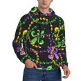 thumbnail image 2 of Wukai Mardi Gras6 Print Men Hoodies Fleece Sweatshirts Long Sleeve Sweaters Pullover Fall Outfits Winter Clothes-X-Large, 2 of 7