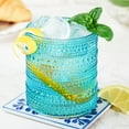 thumbnail image 3 of Juego de 2 vasos para beber de cristal vintage, vasos de vidrio con forma de tachuela de 12 oz, vaso de agua transparente con relieve, para cerveza, cócteles y whisky, 3 of 5
