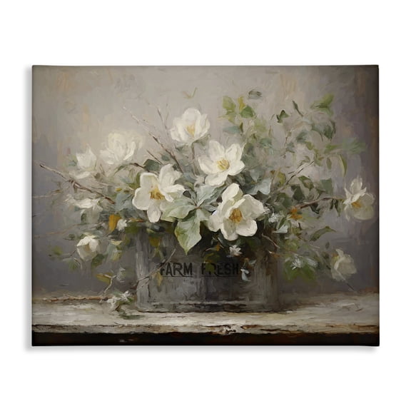 Stupell Industries Country Farm Florals Botanical & Floral Painting Gallery Wrapped Canvas Art Print Wall Art, 48 x 36